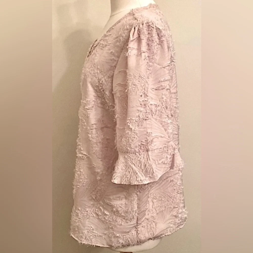 Ranlege Blush Pink Eyelash Design SZ 12 Boho Chic Cottagecore Romantic Top - Picture 6 of 9